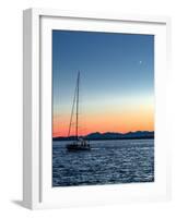Moon over Puget Sound Sunset Sailors-Steven Maxx-Framed Photographic Print
