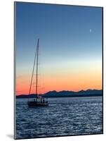 Moon over Puget Sound Sunset Sailors-Steven Maxx-Mounted Photographic Print