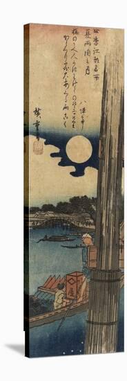 Moon over Ryo Goku, Summer, 1833-1834-Utagawa Hiroshige-Stretched Canvas