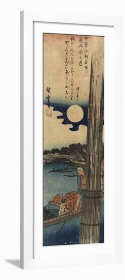 Moon over Ryo Goku, Summer, 1833-1834-Utagawa Hiroshige-Framed Premium Giclee Print