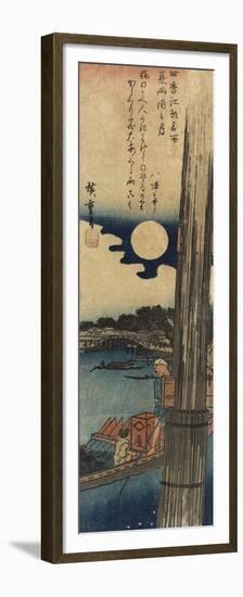 Moon over Ryo Goku, Summer, 1833-1834-Utagawa Hiroshige-Framed Premium Giclee Print