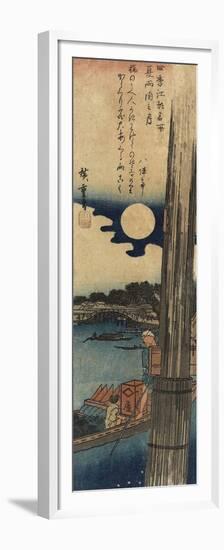 Moon over Ryo Goku, Summer, 1833-1834-Utagawa Hiroshige-Framed Premium Giclee Print