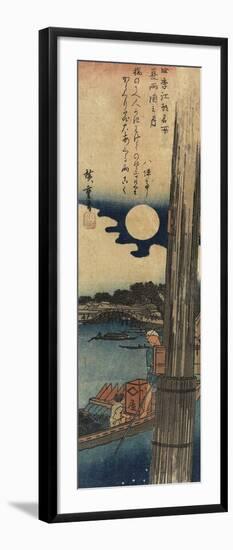 Moon over Ryo Goku, Summer, 1833-1834-Utagawa Hiroshige-Framed Giclee Print