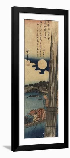 Moon over Ryo Goku, Summer, 1833-1834-Utagawa Hiroshige-Framed Giclee Print