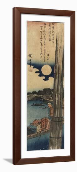 Moon over Ryo Goku, Summer, 1833-1834-Utagawa Hiroshige-Framed Giclee Print