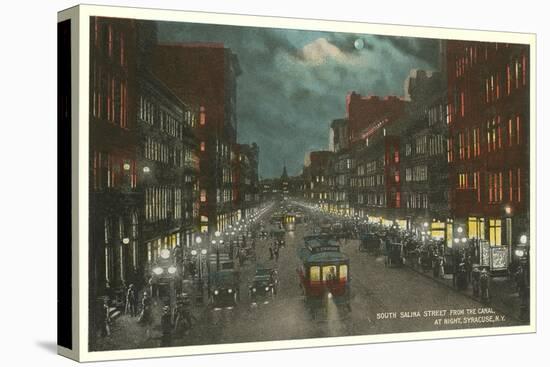 Moon over Salina Street, Syracuse, New York-null-Stretched Canvas