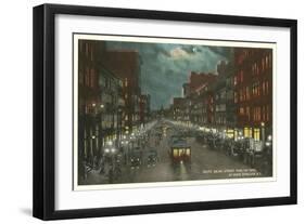 Moon over Salina Street, Syracuse, New York-null-Framed Art Print