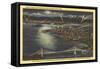 Moon over San Francisco, California-null-Framed Stretched Canvas