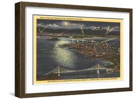 Moon over San Francisco, California-null-Framed Art Print