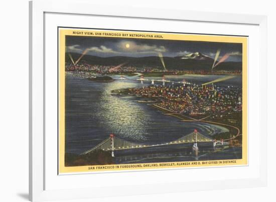 Moon over San Francisco, California-null-Framed Premium Giclee Print