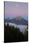 Moon Over Snake River Overlook, Grand Teton-Vincent James-Stretched Canvas