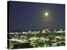 Moon over South Beach, Miami, Florida, USA-Robin Hill-Stretched Canvas