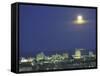 Moon over South Beach, Miami, Florida, USA-Robin Hill-Framed Stretched Canvas