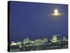 Moon over South Beach, Miami, Florida, USA-Robin Hill-Stretched Canvas