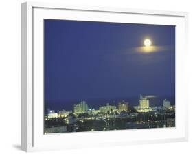 Moon over South Beach, Miami, Florida, USA-Robin Hill-Framed Photographic Print