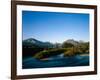 Moon over St. Mary River and Mountains,Glacier National Park, Montana, USA-John Reddy-Framed Photographic Print