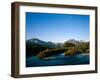 Moon over St. Mary River and Mountains,Glacier National Park, Montana, USA-John Reddy-Framed Photographic Print