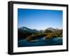 Moon over St. Mary River and Mountains,Glacier National Park, Montana, USA-John Reddy-Framed Photographic Print