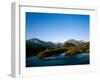 Moon over St. Mary River and Mountains,Glacier National Park, Montana, USA-John Reddy-Framed Photographic Print