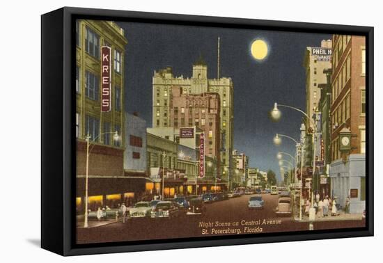 Moon over St. Petersburg, Florida-null-Framed Stretched Canvas