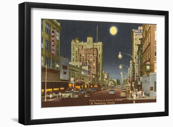 Moon over St. Petersburg, Florida-null-Framed Art Print