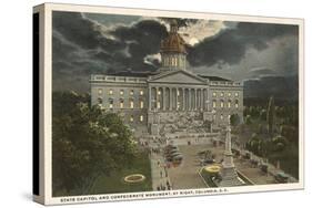 Moon over State Capitol, Columbia, South Carolina-null-Stretched Canvas