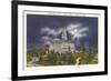 Moon over State Capitol, Nashville, Tennessee-null-Framed Art Print