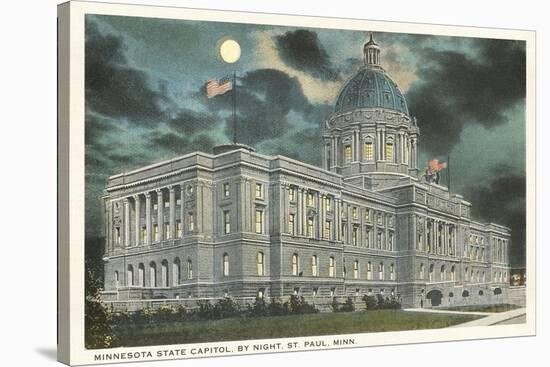 Moon over State Capitol, St. Paul, Minnesota-null-Stretched Canvas