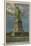 Moon over Statue of Liberty, New York City-null-Mounted Art Print