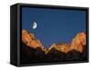 Moon over Streaked Wall Formation-Bob Krist-Framed Stretched Canvas