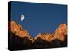 Moon over Streaked Wall Formation-Bob Krist-Stretched Canvas