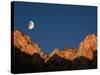 Moon over Streaked Wall Formation-Bob Krist-Stretched Canvas