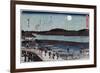 Moon over Sumida River, Japanese Wood-Cut Print-Lantern Press-Framed Art Print