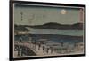 Moon over Sumida River.-Ando Hiroshige-Framed Art Print