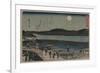 Moon over Sumida River.-Ando Hiroshige-Framed Art Print