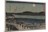 Moon over Sumida River.-Ando Hiroshige-Mounted Art Print