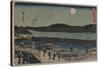 Moon over Sumida River.-Ando Hiroshige-Stretched Canvas