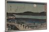 Moon over Sumida River.-Ando Hiroshige-Mounted Art Print