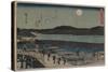 Moon over Sumida River.-Ando Hiroshige-Stretched Canvas