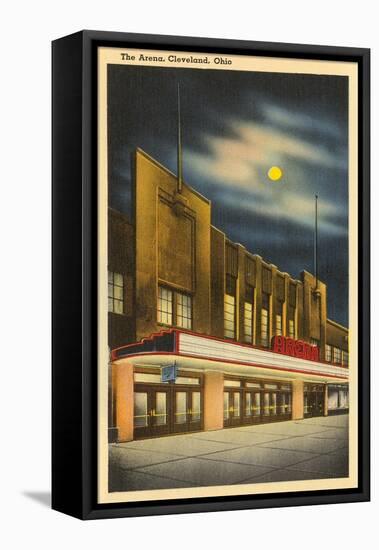 Moon over the Arena, Cleveland, Ohio-null-Framed Stretched Canvas