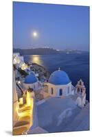 Moon over the Town of Oia, Santorini, Kyclades, South Aegean, Greece, Europe-Christian Heeb-Mounted Premium Photographic Print