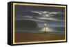 Moon over Tillamook Head, Seaside, Oregon-null-Framed Stretched Canvas