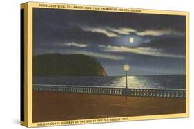 Moon over Tillamook Head, Seaside, Oregon-null-Stretched Canvas