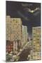 Moon over Tryon Street, Charlotte, North Carolina-null-Mounted Art Print