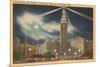 Moon over Union Station, Cleveland, Ohio-null-Mounted Premium Giclee Print