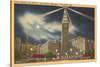 Moon over Union Station, Cleveland, Ohio-null-Stretched Canvas