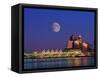 Moon Over Vancouver and Coal Harbor-Ron Watts-Framed Stretched Canvas