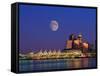 Moon Over Vancouver and Coal Harbor-Ron Watts-Framed Stretched Canvas