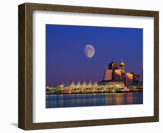 Moon Over Vancouver and Coal Harbor-Ron Watts-Framed Photographic Print
