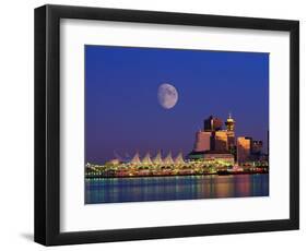 Moon Over Vancouver and Coal Harbor-Ron Watts-Framed Photographic Print